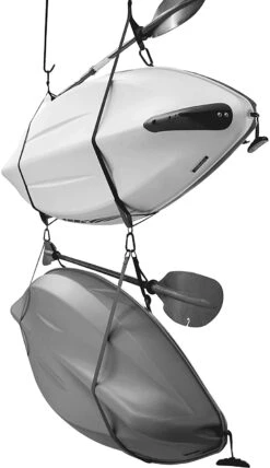 Kayak And SUP Storage Straps -Pelicansport Systemedesanglederangementdoublepourkayak Pourinterieuretexterieur Cintrespourplanchedepaddle Livreavecclipdepagaie PS1954